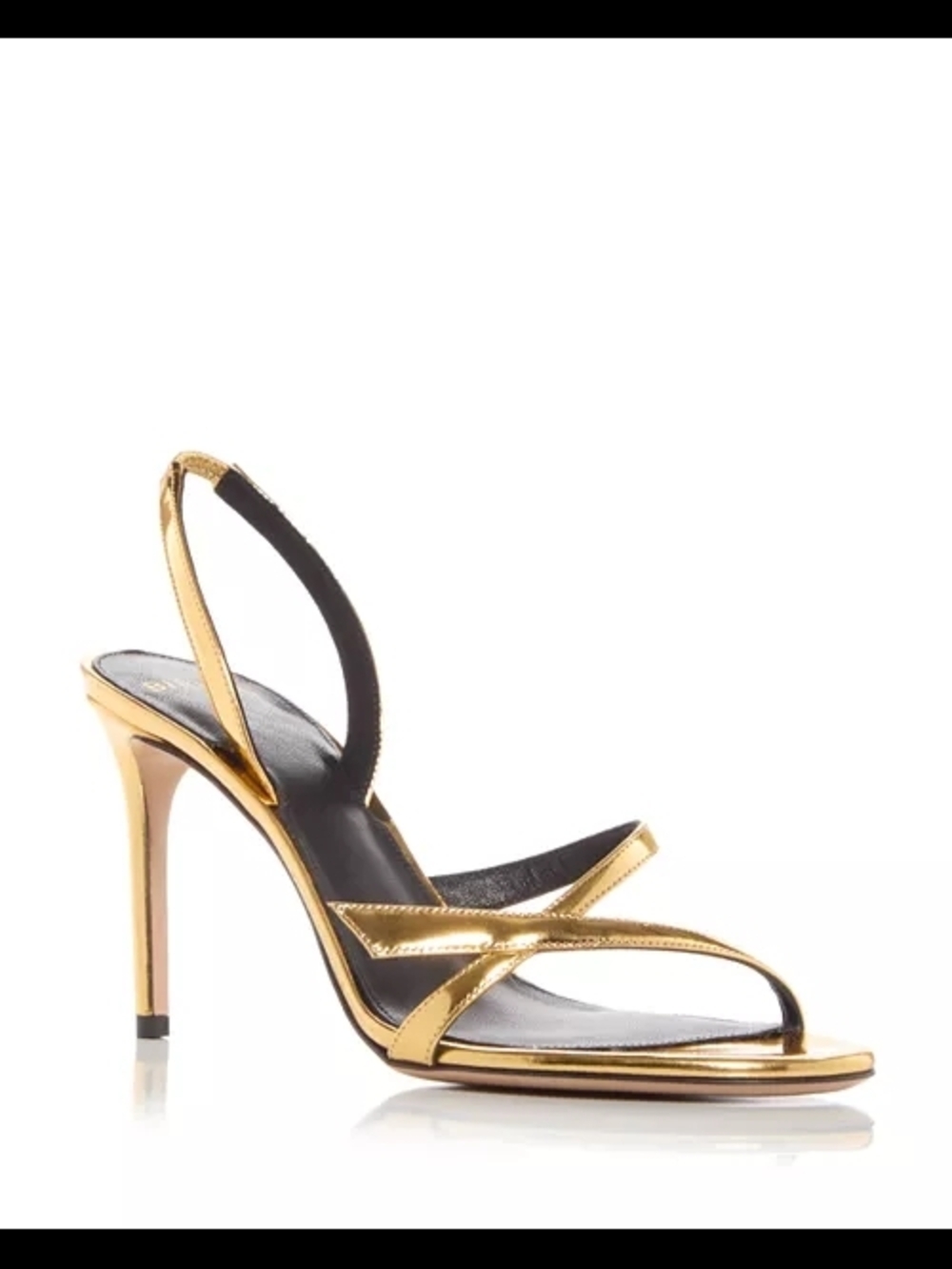 Alexandre Birman Gold Metallic Strappy Slingback Sandals